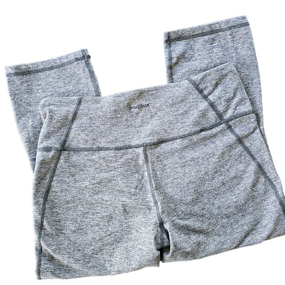 Patagonia Women's Athletic Yoga Workout Leggings Cropped Gray size L - Picture 1 of 15